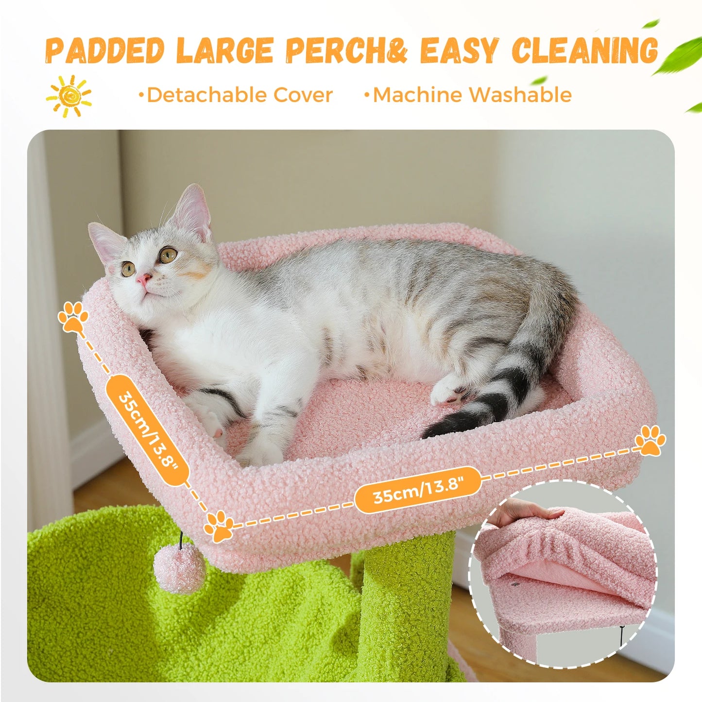 Large Cat Tree for Indoor Cats, Multi-Level Cat Tower with Sisal Scratching Post, 2 Spacious Condo, Cat Scratching Pad