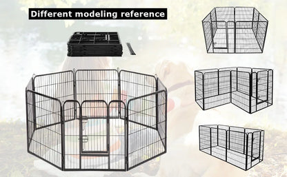 Dog Playpen | 40 Inch, 8 Panels | Heavy Duty Metal Pet Exercise Pen | Indoor Outdoor Fence Panels | Rust-Resistant, Removable