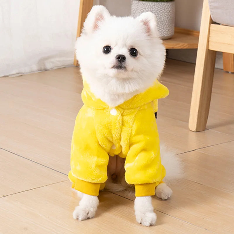Soft Warm Fleece Dogs Jumpsuits with Hoodies, Pet Clothing for Small Dogs, Puppies and Cats