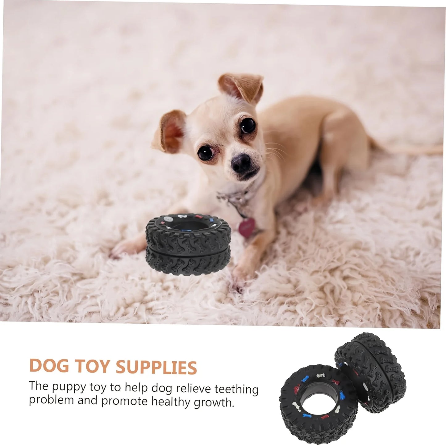 1pc Durable Dog Chew Wheel Toy Chew-Resistant, Interactive Sound , Suitable for Puppies Small and Medium Dogs