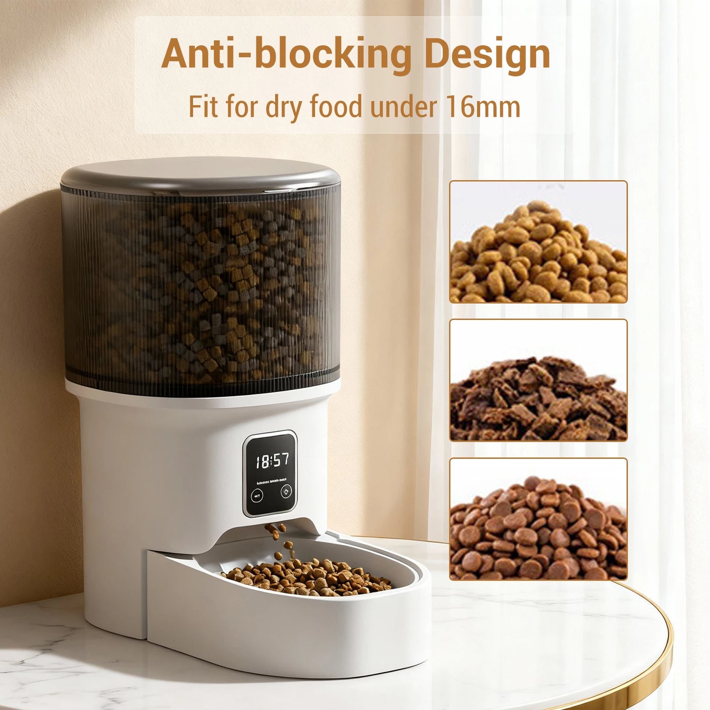 Programmable 4L Automatic Pet Feeder for Small Dogs and Cats, Up to 6 Meals Daily, Timer/Portion Control, Pet Feeding Food Dispenser