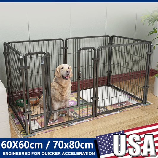 4/6 Panels Dog Fence, Playpen Foldable, Puppy Exercise Kennel , Heavy Duty Cage for Dogs, Cats, Rabbits or any medium size pet.