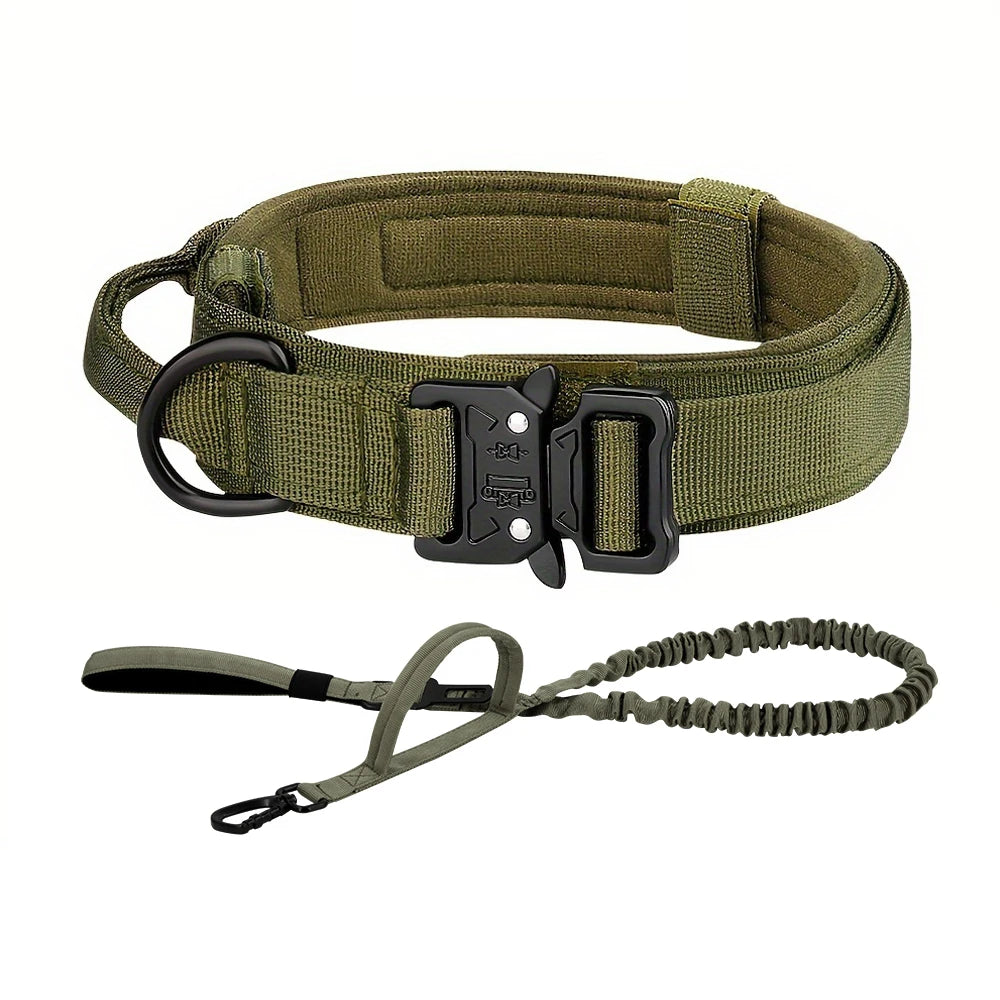 Dog Training Collar, Adjustable Tactical Dog Collar And Leash Set Control Handle For Small and Big Dogs