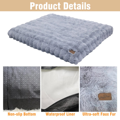 Ultra Plush Dog Bed ,Large Dog Crate Puppy Mattress, Washable Mat