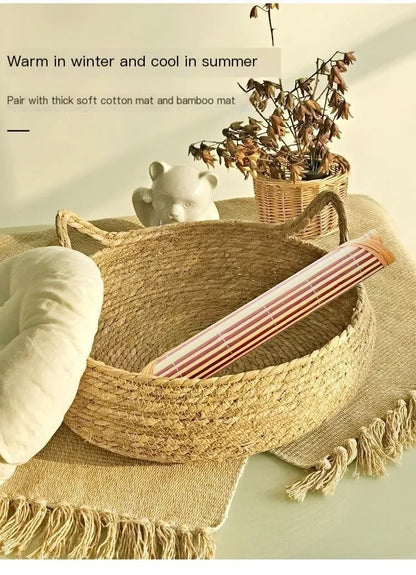 All Seasons Pure hand-woven rattan cat nest,  universal warm pad is removable and washable