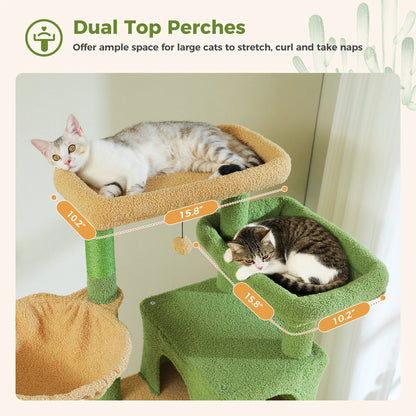 Tall Cat Tree for Indoor Cats, Big Cat Tower with Super Large Hammock, Cat Climbing Tree with Scratching Posts, Condo House Black