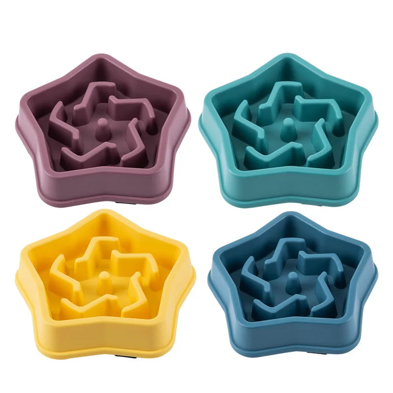 Pet Cat and Dog Slow Food Bowl, Anti-choking , Non-slip, Multiple Colors and Shapes