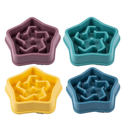Pet Cat and Dog Slow Food Bowl, Anti-choking , Non-slip, Multiple Colors and Shapes
