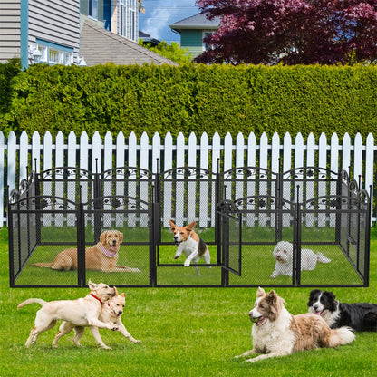 8 Panels DIY Heavy Duty Dog Playpen, Pen Outdoor or Indoor, Dog, Puppy Metal Fence with Waterproof Fertility Pad for Whelping,Training