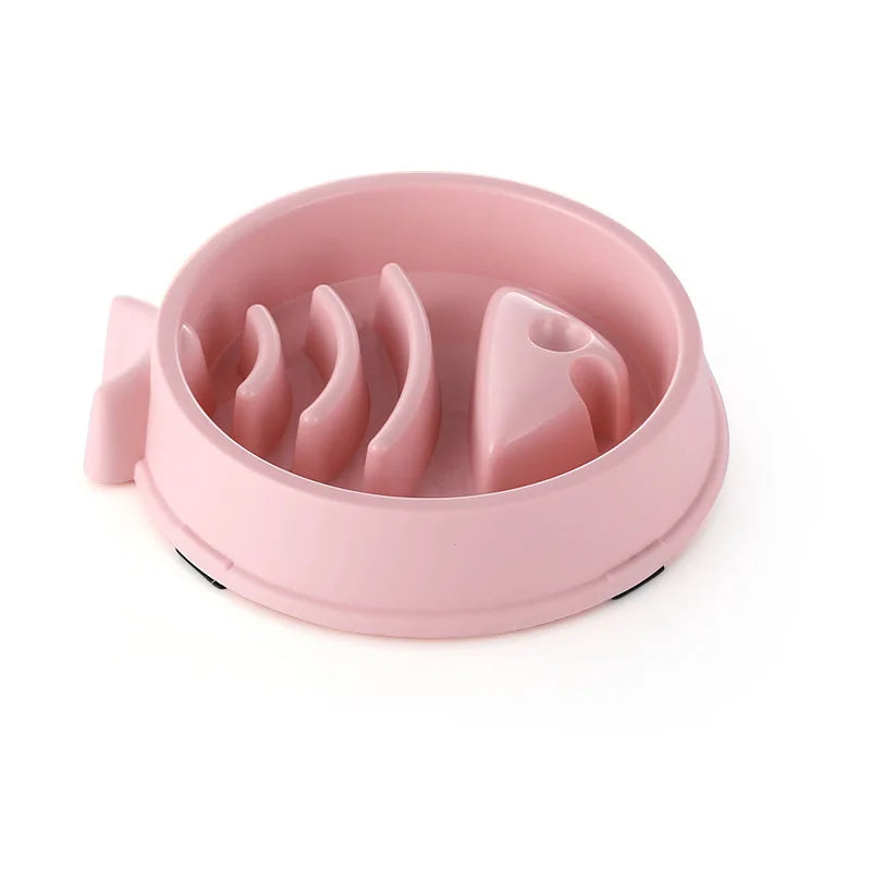 Pet Cat and Dog Slow Food Bowl, Anti-choking , Non-slip, Multiple Colors and Shapes