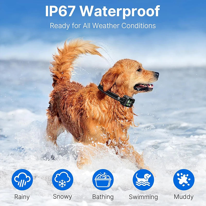 2025 Upgrade Pet GPS Wireless Electronic Fence Dog Fence and Barking Stopper, Dog Trainer Training Electric Shock Collar
