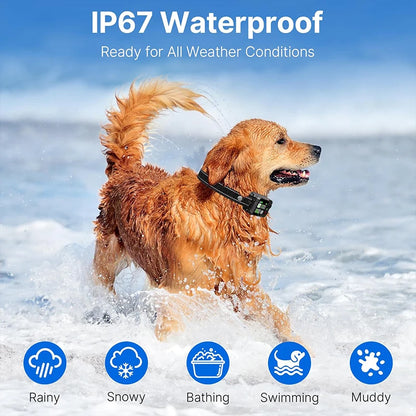 2025 Upgrade Pet GPS Wireless Electronic Fence Dog Fence and Barking Stopper, Dog Trainer Training Electric Shock Collar