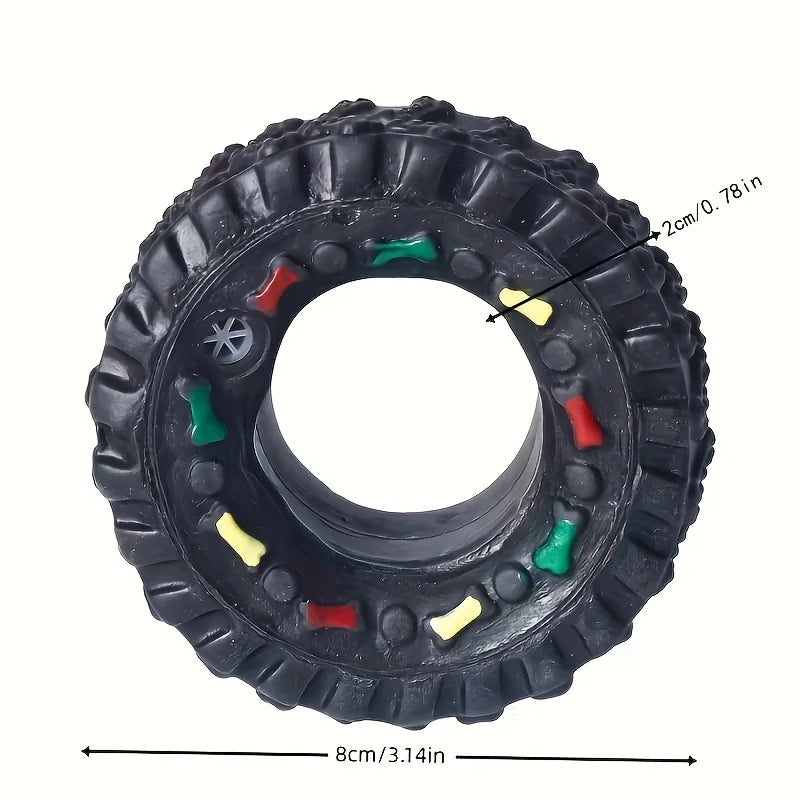1pc Durable Dog Chew Wheel Toy Chew-Resistant, Interactive Sound , Suitable for Puppies Small and Medium Dogs