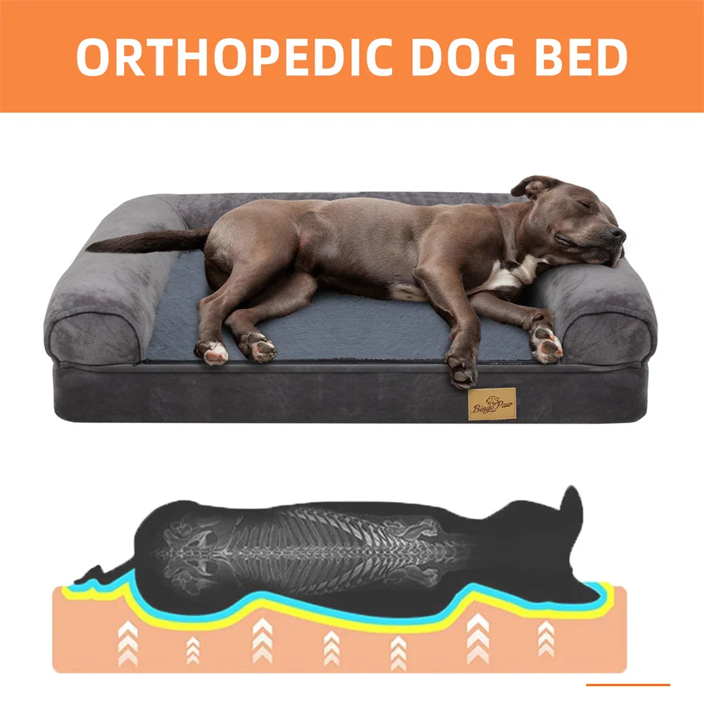 XXXL Large Calming Dog Bed Orthopedic Memory Foam , Waterproof Removable Cover Plush Mat for Small Medium Large Dogs