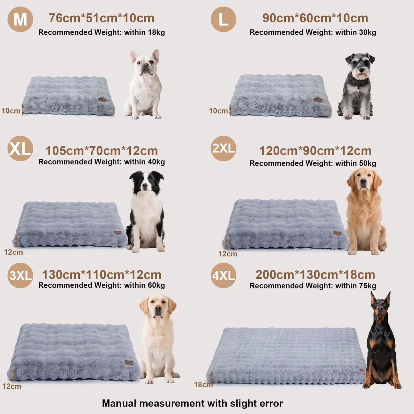 Ultra Plush Dog Bed ,Large Dog Crate Puppy Mattress, Washable Mat
