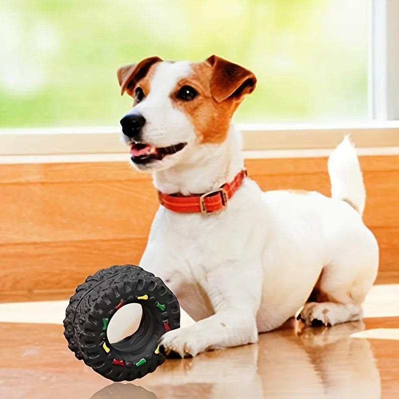 1pc Durable Dog Chew Wheel Toy Chew-Resistant, Interactive Sound , Suitable for Puppies Small and Medium Dogs