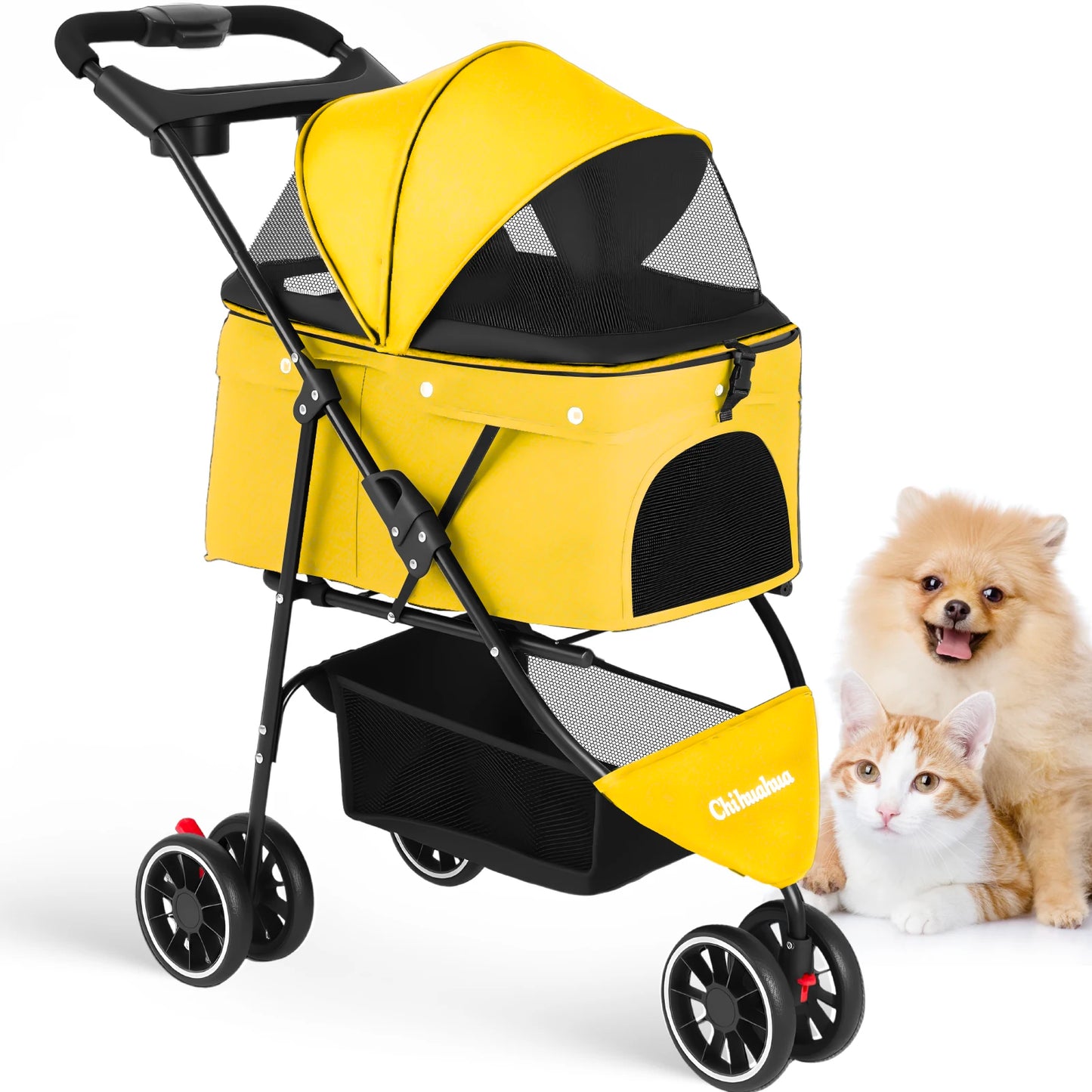 Pet Stroller For Small Puppy, Dogs & Cats, Travel Portable Dog Stroller,  Foldable