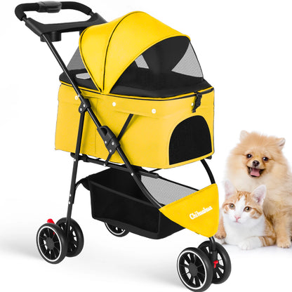 Pet Stroller For Small Puppy, Dogs & Cats, Travel Portable Dog Stroller,  Foldable