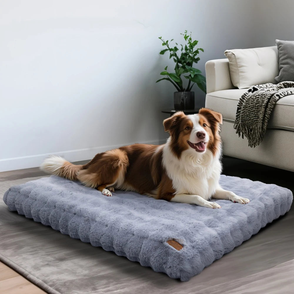 Ultra Plush Dog Bed ,Large Dog Crate Puppy Mattress, Washable Mat