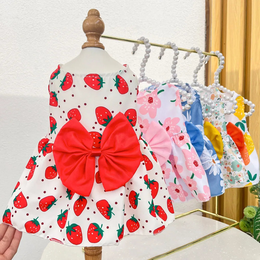 Dog Princess Dress,  Cute Printed Bow Lace,  Dog Dresses for Small, Medium, Puppies... Poodle , Chihuahua