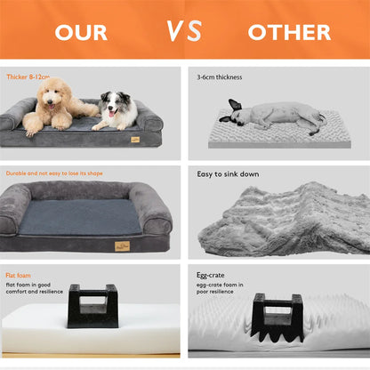 XXXL Large Calming Dog Bed Orthopedic Memory Foam , Waterproof Removable Cover Plush Mat for Small Medium Large Dogs