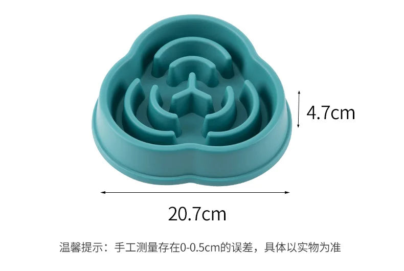 Pet Cat and Dog Slow Food Bowl, Anti-choking , Non-slip, Multiple Colors and Shapes