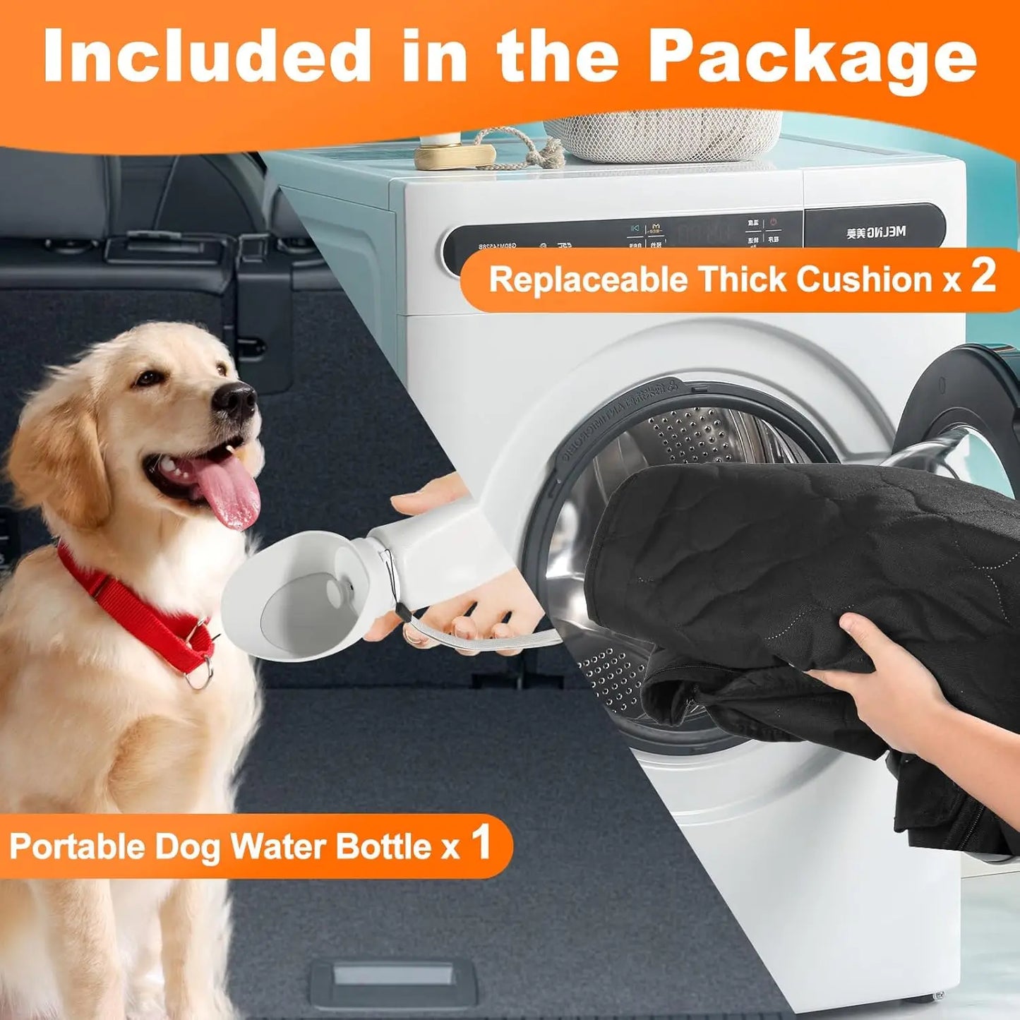 Waterproof Pet Travel Accessories Foldable Dog Car Seat , Car Pet Seat Safety Hammock, Trunk Mat, Car Rear Back Seat Protector