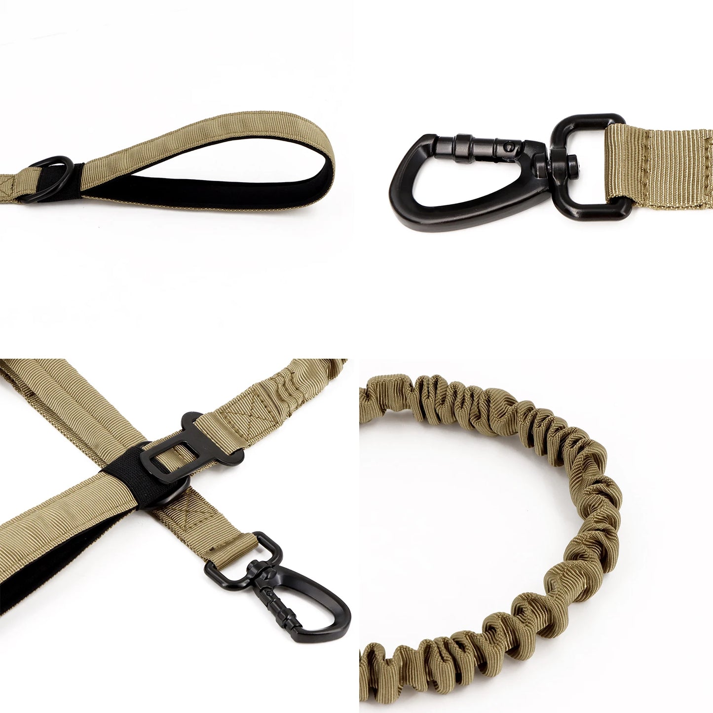 Military Dog Leashes ,Adjustable Leash Quick Release Elastic Rope With 2 Control Handle For Medium and Small Dogs Accessories