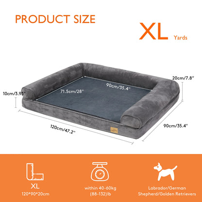 Dog Bed Extra Large Orthopedic Pet Mattress,  Bed Cushion with Removable Washable Cover Soft Sponge Foam