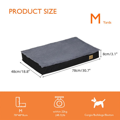 Large Orthopaedic Dog Bed Waterproof Cushion, Pet Mattress 2 In 1 Pet Dog Crate Bed with Removable Washable Cover Indoor Outdoor