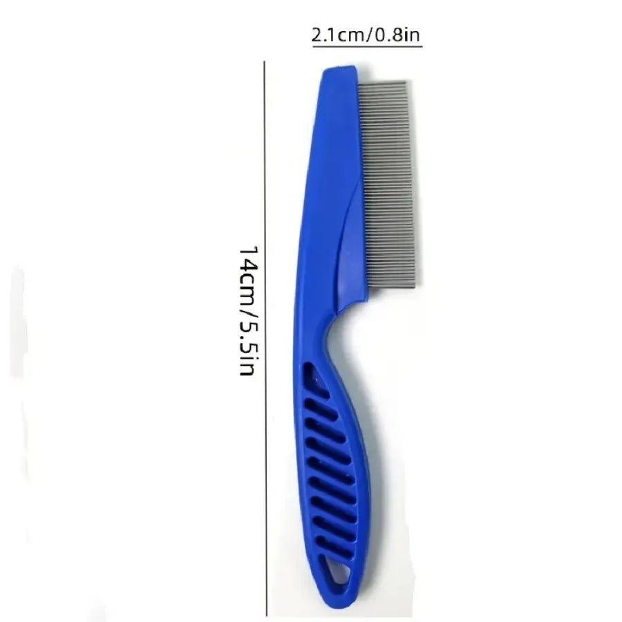Stainless Steel Flea Comb for Dogs and Cats – Fine Tooth Pet Grooming Comb Cleaner