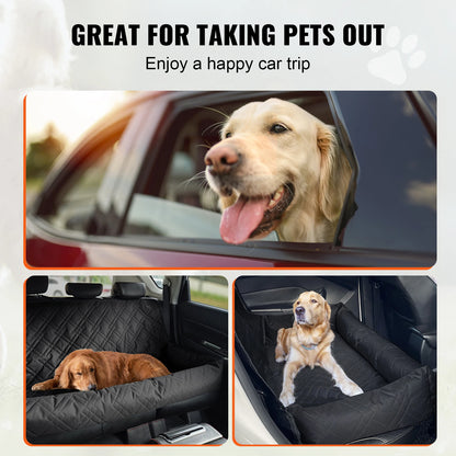 Dog Car Seat Waterproof Dog Booster Seat, Pet Car Seat with Clip-On Safety Leash, Car Bed for Medium or Large Dog
