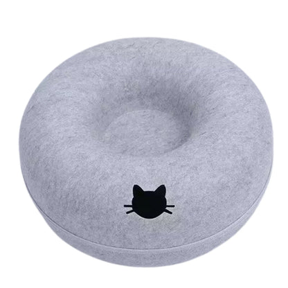 Felt Donut Bed for Cats or Small Dogs House With Breather Hole,  Dog Bed,  Interactive Play Toys for Cats to Hide 2 in