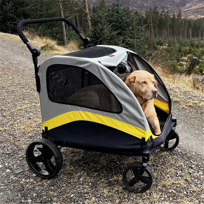 Premium Dog Stroller Pram 4 Wheel Foldable Cart, Pet Jogger Wagon for Small, Medium or Large Dogs