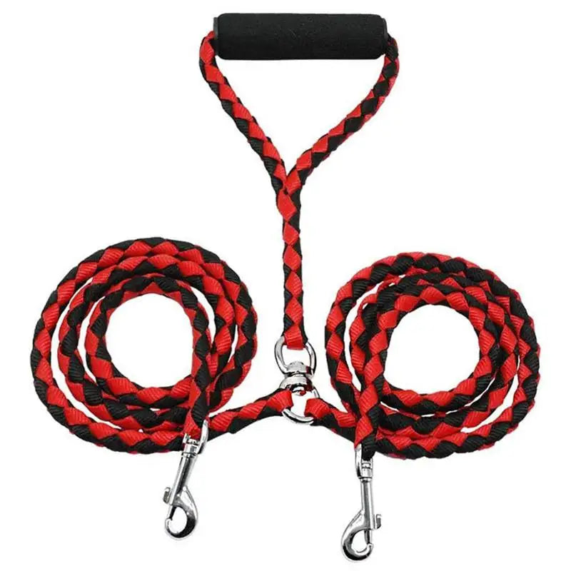 1.4m Pet Double Leash, 2 Way Couplers Dog Leash Rope