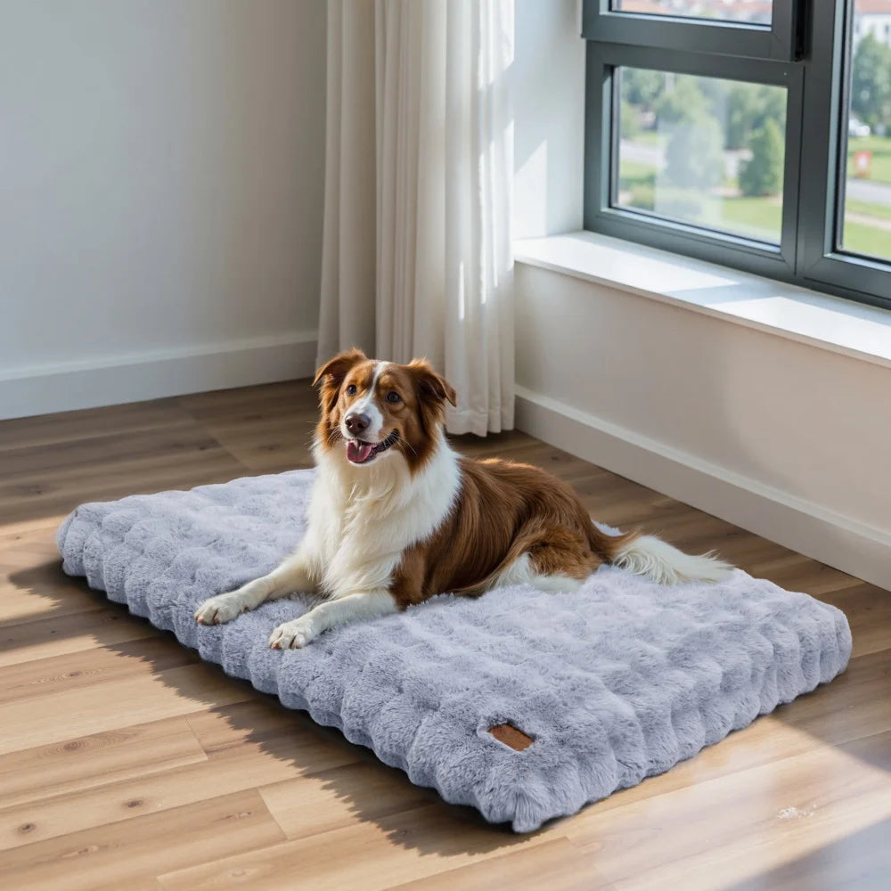 Ultra Plush Dog Bed ,Large Dog Crate Puppy Mattress, Washable Mat