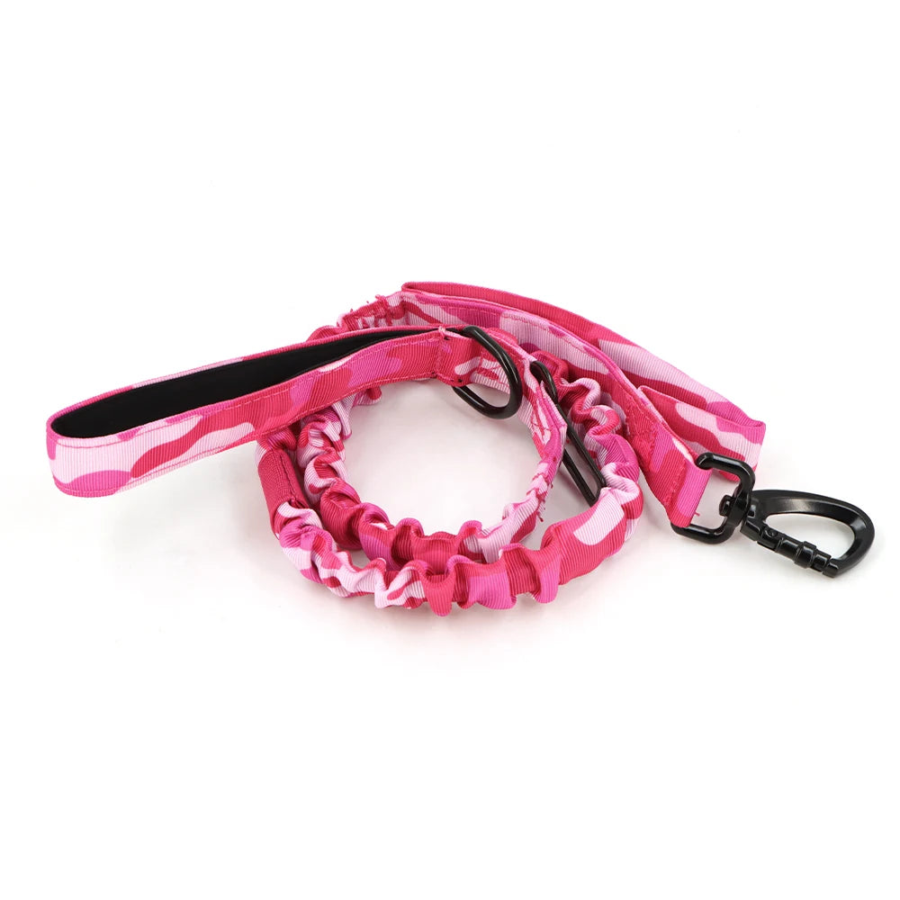 Military Pink Camouflage Dog Harness For Large and Medium Dogs , Adjustable Tactical Training Vest