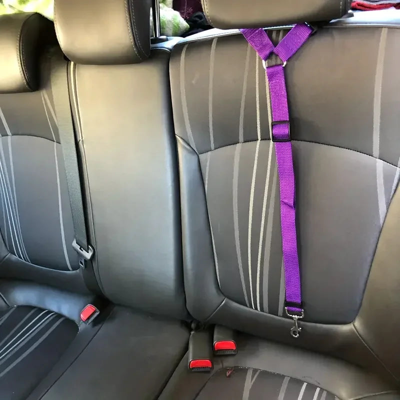 1pc Pet Dog And Cat Seat Belt, Car Headrest Restraint, Adjustable Safety Rope,