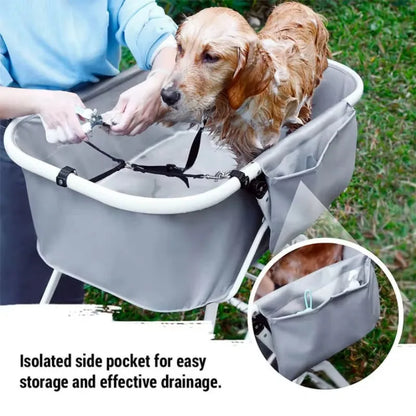 Elevated Dog Bath Tubs for Bath, Foldable Pet Dog Bathing Station, Adjustable, Ideal For Medium To Large Pets