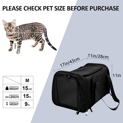 Dog Carrier Bag ,Soft Side Backpack, Pet Carriers Dog Travel Bags Airline Approved ,Transport For Small Dogs and Cats
