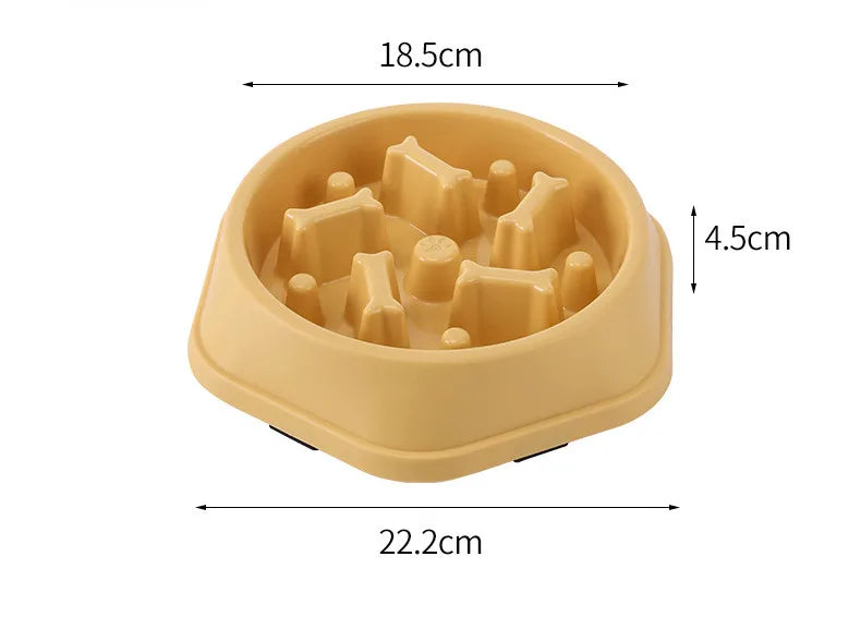 Pet Cat and Dog Slow Food Bowl, Anti-choking , Non-slip, Multiple Colors and Shapes