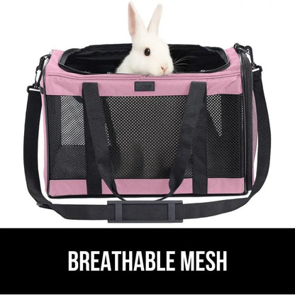 Cat Carrier Travel Bag Up to 15 Lbs,  Collapsible Small Dog Carriers, Top and Side Entry Breathable Mesh