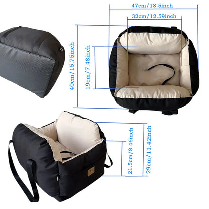 Dog Car Seat with Safety Belt, Four Season Universal Pet Nest Cushion, Washable Dogs, Cats, Sofa Bedding Travel Mattress