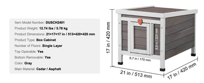 SucceBuy Outdoor Cat House Weatherproof, Feral Cat Shelter for Cat, Outdoor Wooden Cat or Rabbit House with All-Round Foam Insulated