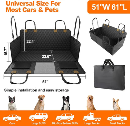 Waterproof Pet Travel Accessories Foldable Dog Car Seat , Car Pet Seat Safety Hammock, Trunk Mat, Car Rear Back Seat Protector