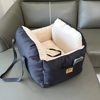 Dog Car Seat with Safety Belt, Four Season Universal Pet Nest Cushion, Washable Dogs, Cats, Sofa Bedding Travel Mattress