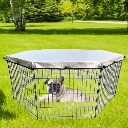 Dog or Puppy Playpen Covered from Sun and Rain, Rain Proof Cover,  Fits 8 Panels Dog Pen For Outdoor or Indoor, Escape-Proof