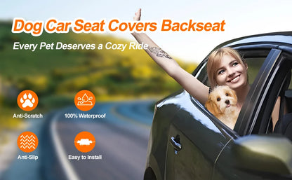Waterproof Pet Travel Accessories Foldable Dog Car Seat , Car Pet Seat Safety Hammock, Trunk Mat, Car Rear Back Seat Protector