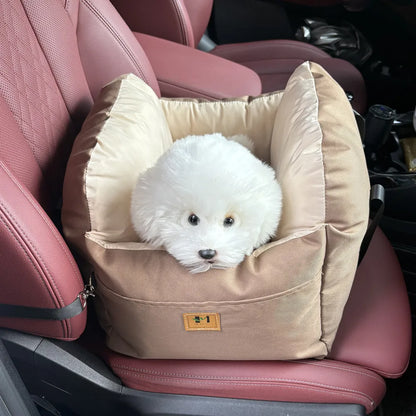 Dog Car Seat with Safety Belt, Four Season Universal Pet Nest Cushion, Washable Dogs, Cats, Sofa Bedding Travel Mattress