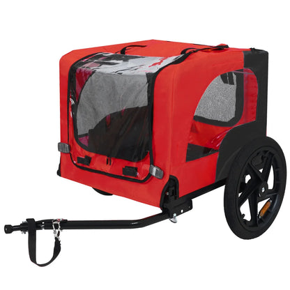 Foldable Pet Bike Trailer, Dog Bicycle Cart with Quick Release Wheels, Non-Slip Floor and, Safety Leash for Small or Medium Pets
